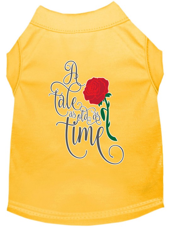 Timeless Tale Screen Print Dog Shirt Yellow XS